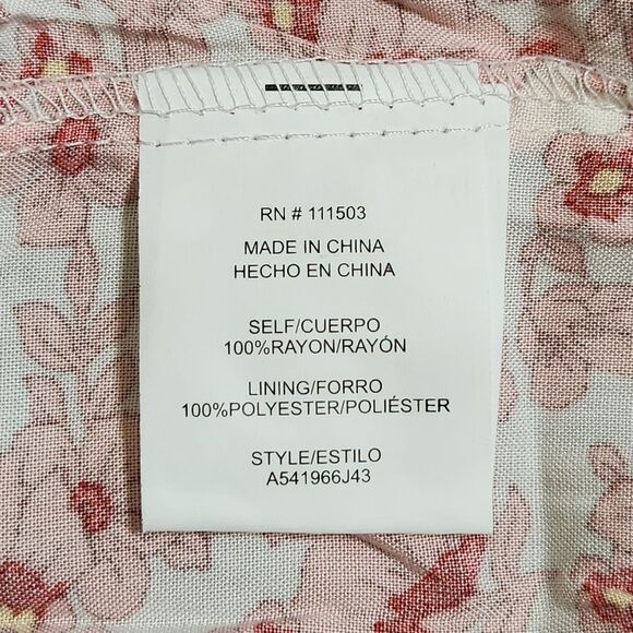 As U Wish Hi Low Dress Flutter Sleeve Tie Back Pink White Floral Small NWT - Picture 7 of 12